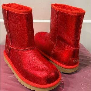 UGG Shiny Red Sheepskin Boots